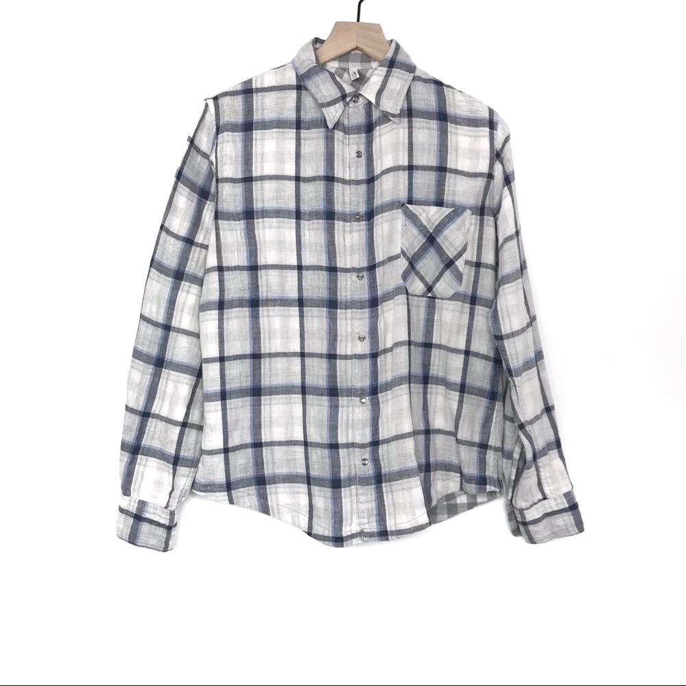 AMERICAN COLORS Reversible Plaid Gingham Button Up XS - Picture 2 of 12
